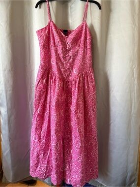 Roller Rabbit x Target Women's Paisley Floral Drop Waist Midi A-Line Dress